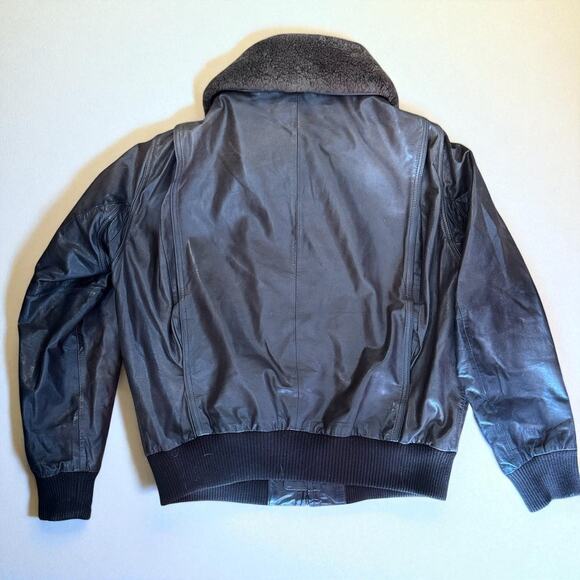 Vintage Flight Jacket Mouton Collar Deerskin Leather Colonel Vietnam size 44 XL - Picture 2 of 6
